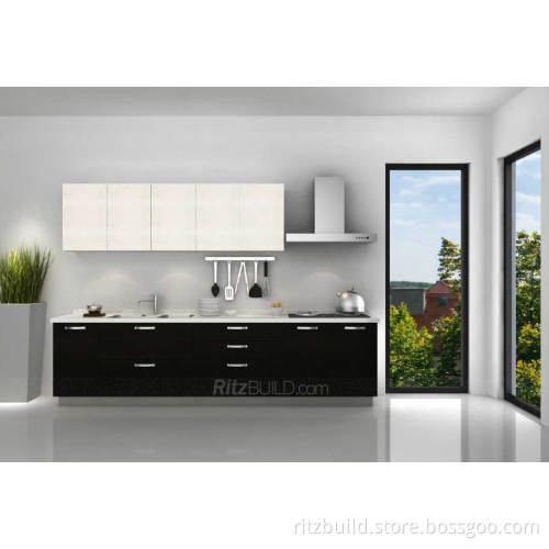 High Gloss Balck and White Color Painting Panel for Kitchen Cabinet Door, Home Kitchen Accessories with Kitchen Sink for Kitchen Cabinets